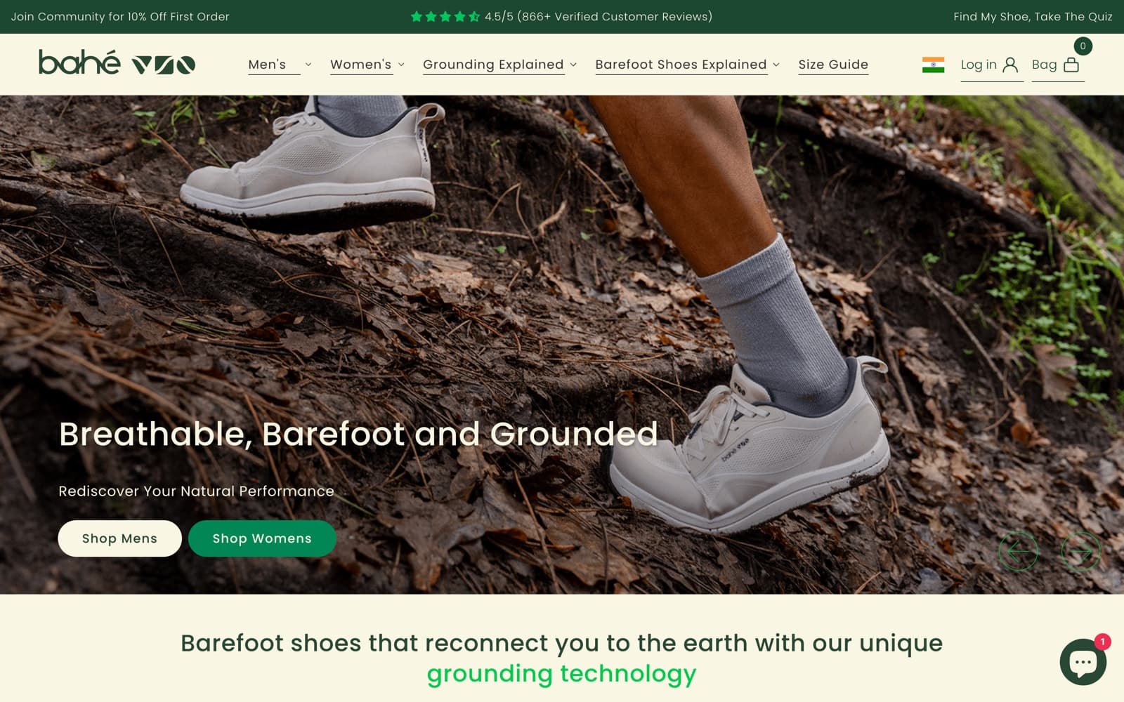 BAHÉ live storefront homepage