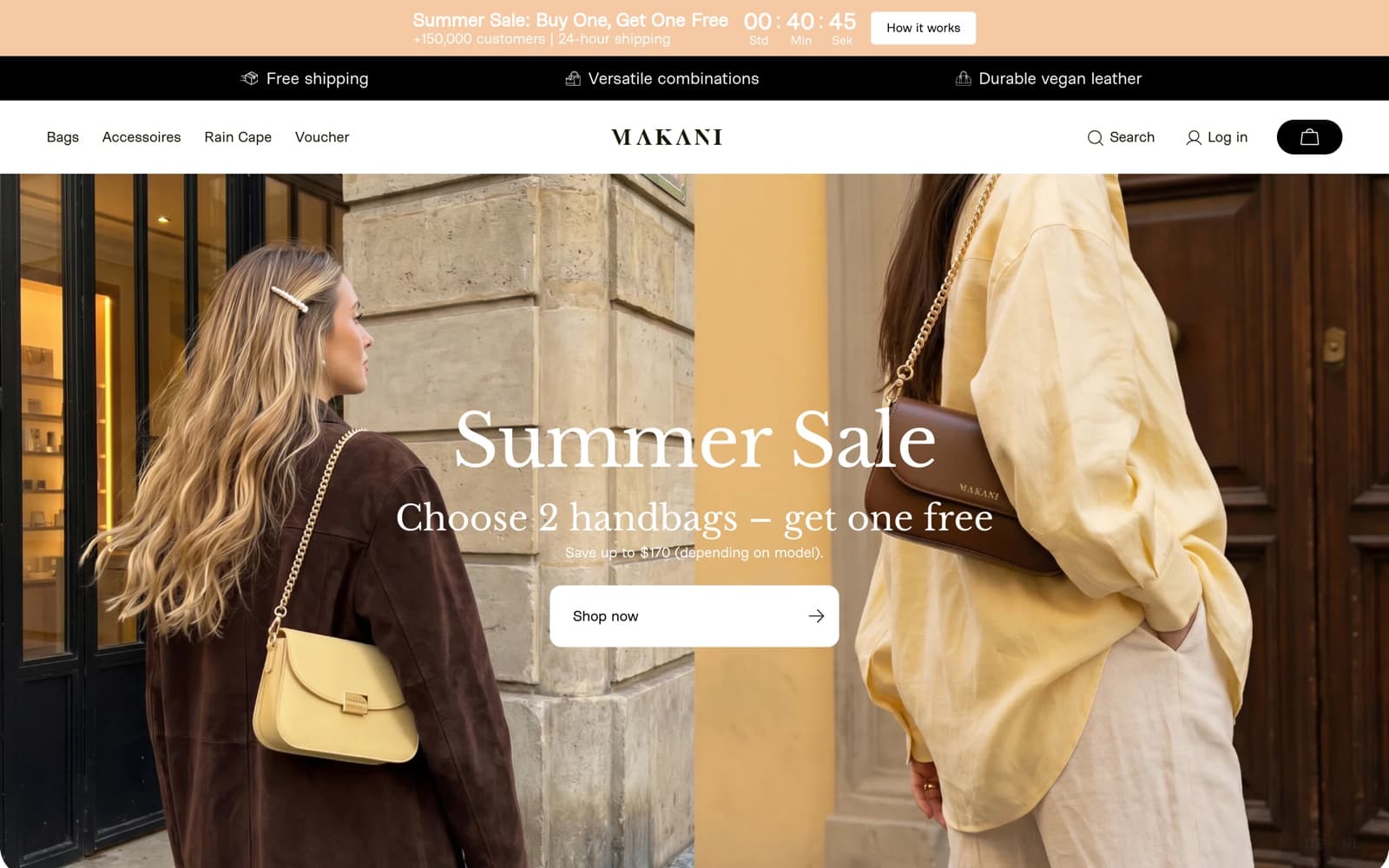 MAKANI live storefront homepage